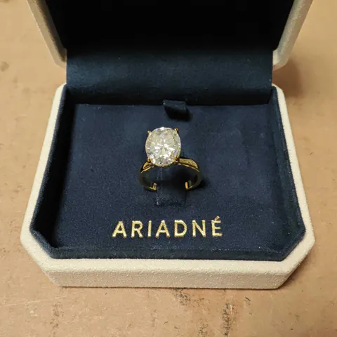 BOXED ARIADNE LONDON GOLDTONE RING WITH STONE - S925 STAMP