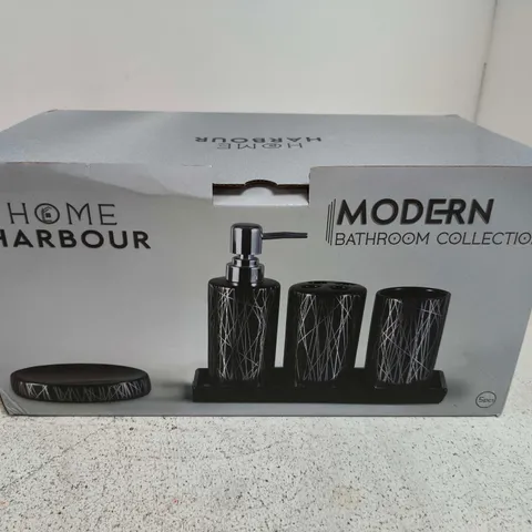 HOME HARBOUR MODERN BATHROOM COLLECTION 4-PIECE BATH ACCESSORY SET 
