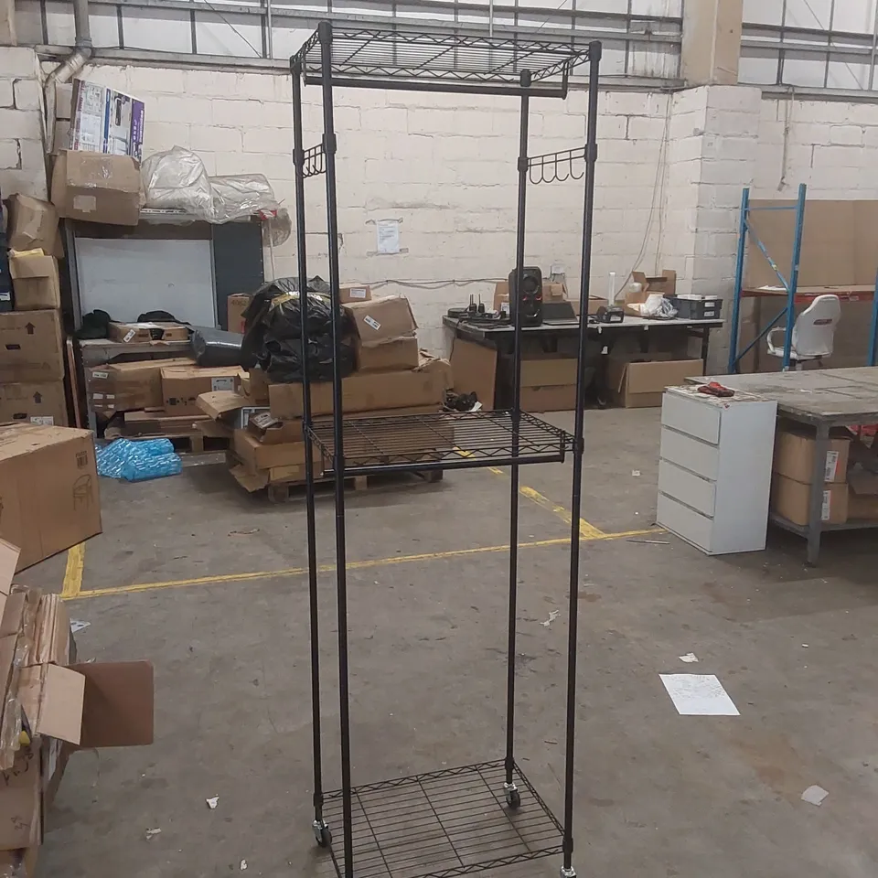 DESIGNER METAL GARMENT RACK ON WHEELS