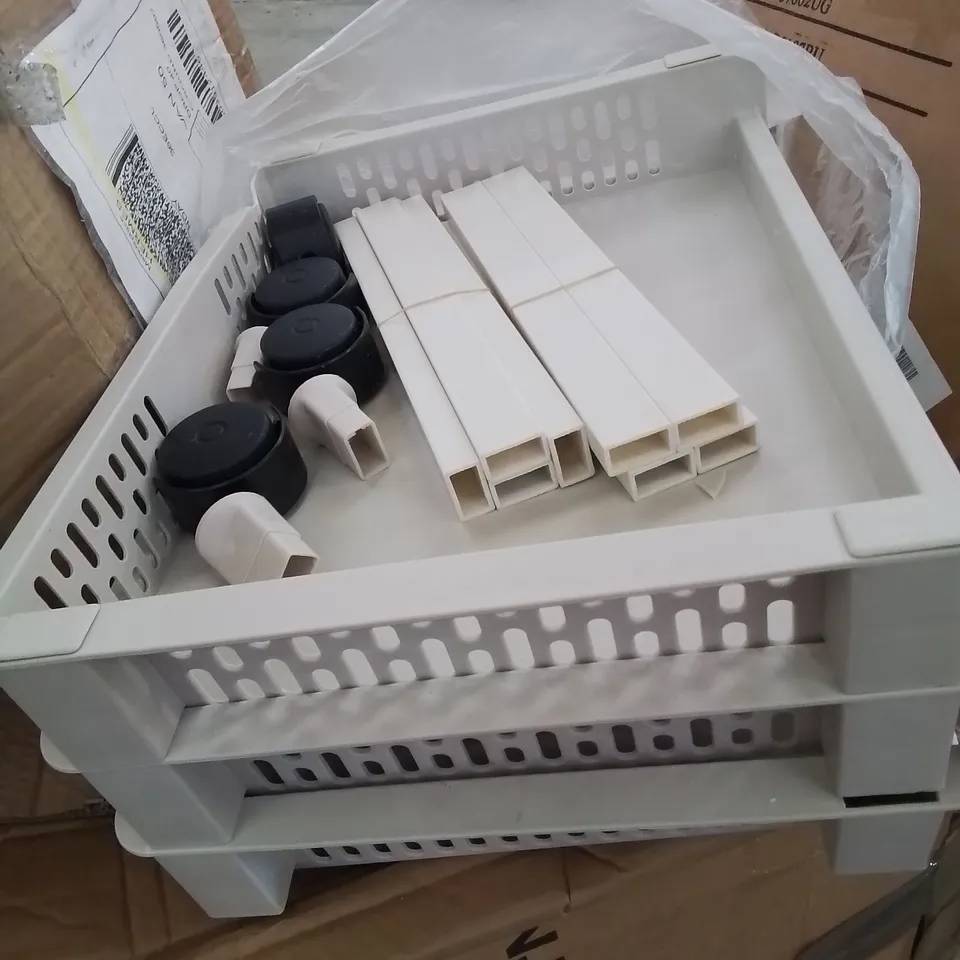 BOXED 3 TIER STORAGE CART ON WHEELS 