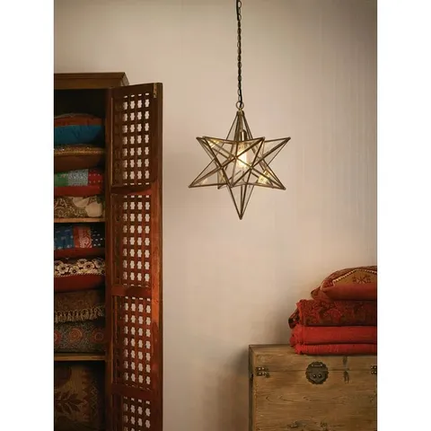 BOXED RONAN 1-LIGHT ANTIQUE BRASS SINGLE PENDANT 