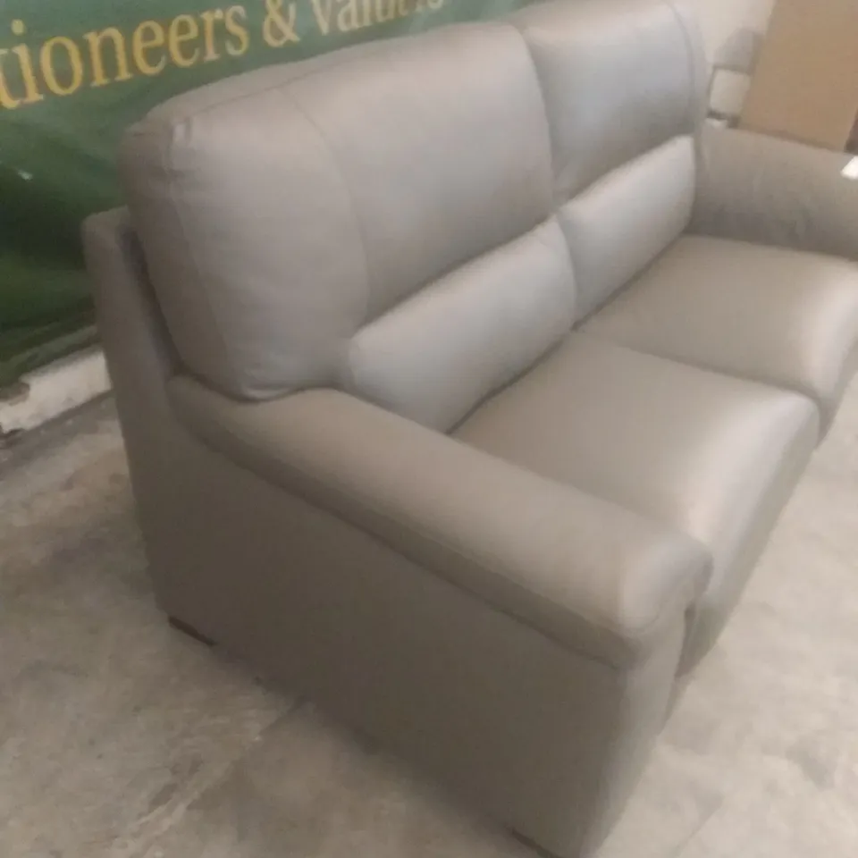 DESIGNER ITALIAN MADE VIRGILIO MUD LEATHER  3 SEATER SOFA