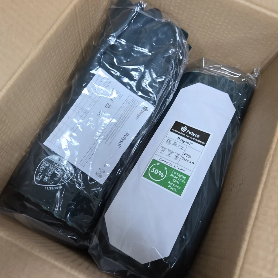50 PAIRS OF POLYCO POLYSOL 35 CM DOUBLE DIPPED PVC GLOVES P73 - SIZE 10