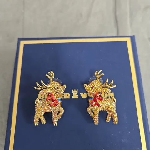 BUTLER & WILSON CRYSTAL DEER EARRINGS