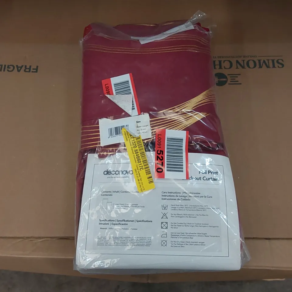 BAGGED MARIONETTE POLYESTER BLACKOUT GROMMET/EYELET CURTAIN PAIR - 117 x 183cm