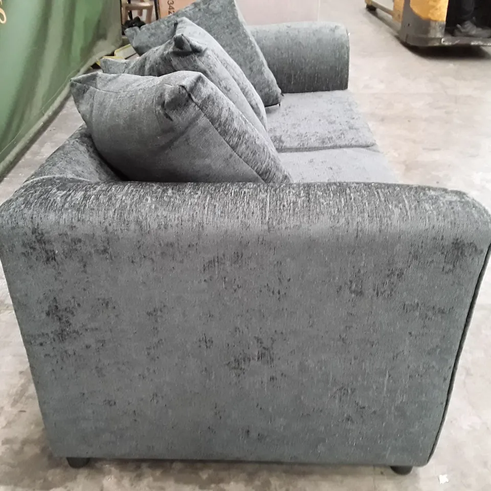 QUALITY DESIGNER MONACO 3 SEATER SOFA - GREY FABRIC