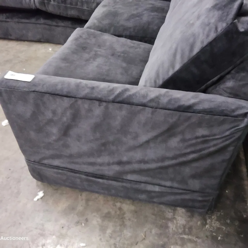 DESIGNER THE GIFFORD COAL PLUSH FABRIC SEVER SEATER CORNER SOFA 