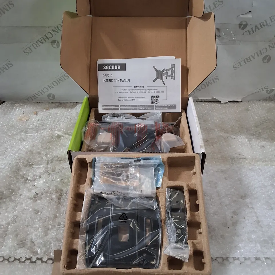 BOXED SECURA FULL-MOTION TV WALL MOUNT FOR UP TO 40" TVS – MODEL QSF210-B2