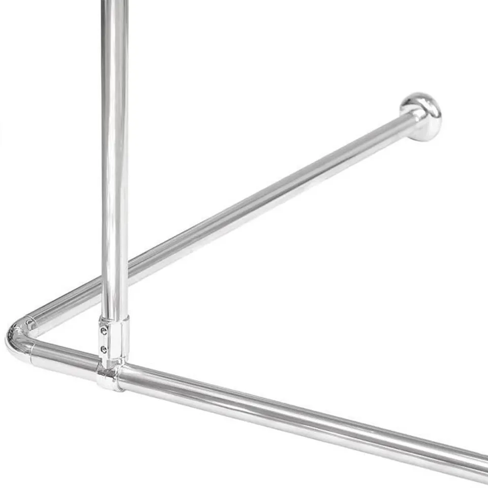 BOXED METAL SHOWER CURTAIN ROD SUPPORT 