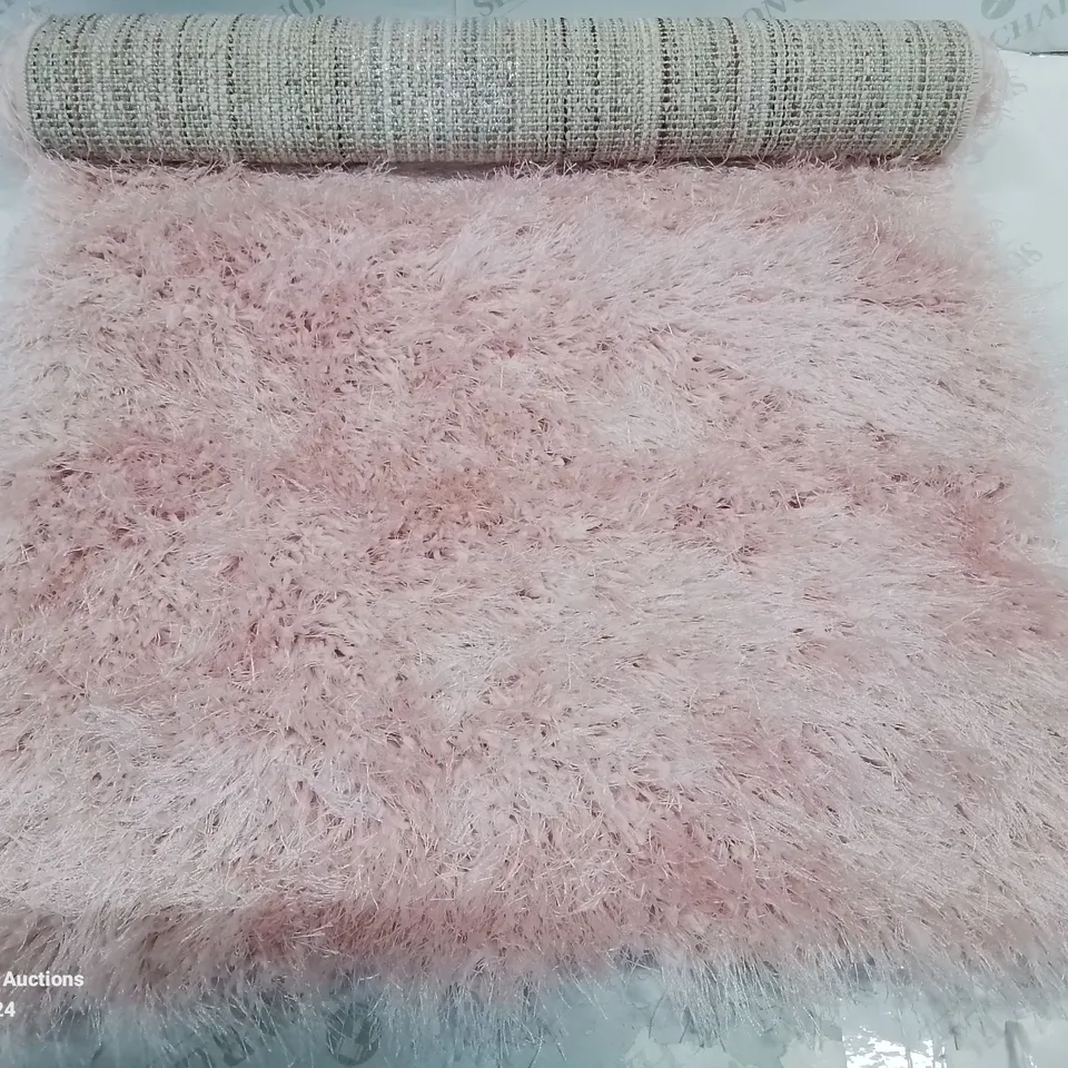 BRAND NEW PACO HOME 300 GLAMOUR PINK/ROSE 60X100CM SHAGGY RUG