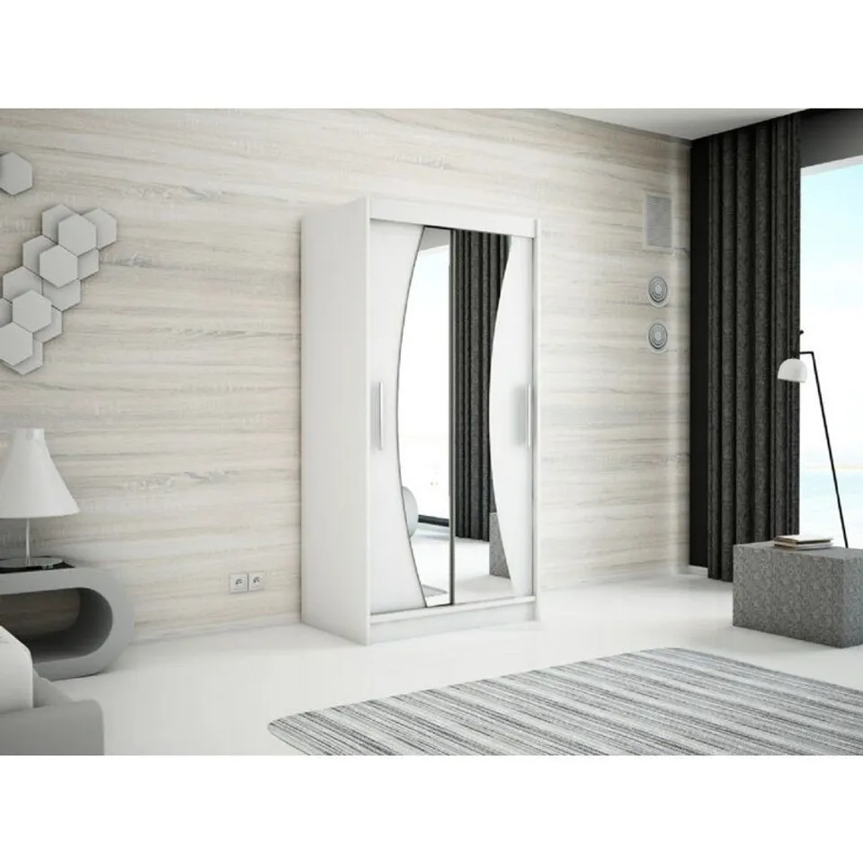 BOXED ARITA 2 DOOR SLIDING WARDROBE - WHITE (1 BOX)