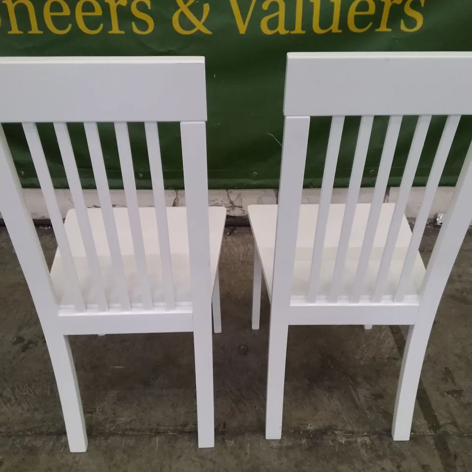 SET OF 2 NEW OXFORD WHITE DINING CHAIRS 