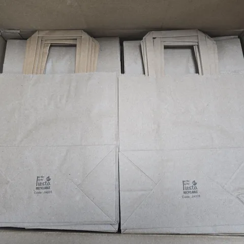 FIESTA RECYCLABLE FLAT HANDLE BROWN BAGS MEDIUM (250 BAGS) 