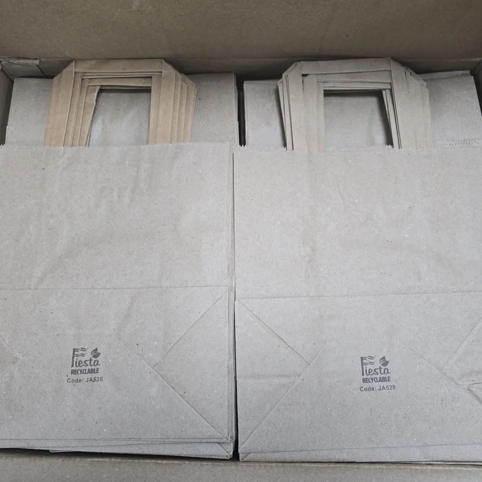FIESTA RECYCLABLE FLAT HANDLE BROWN BAGS MEDIUM (250 BAGS)