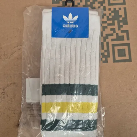 ADIDAS 3S RIB SOCKS – WHITE, SIZE M 