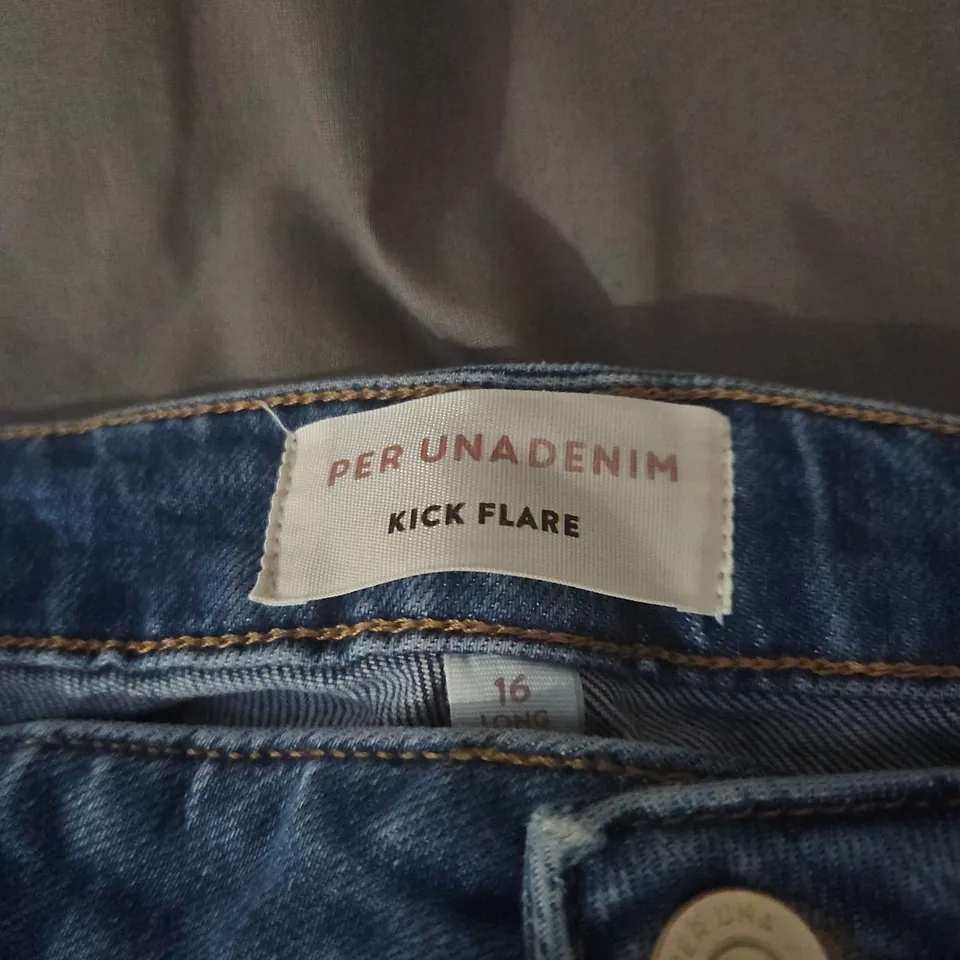 PER UNA DENIM KICK FLARE JEANS – UK 16 LONG