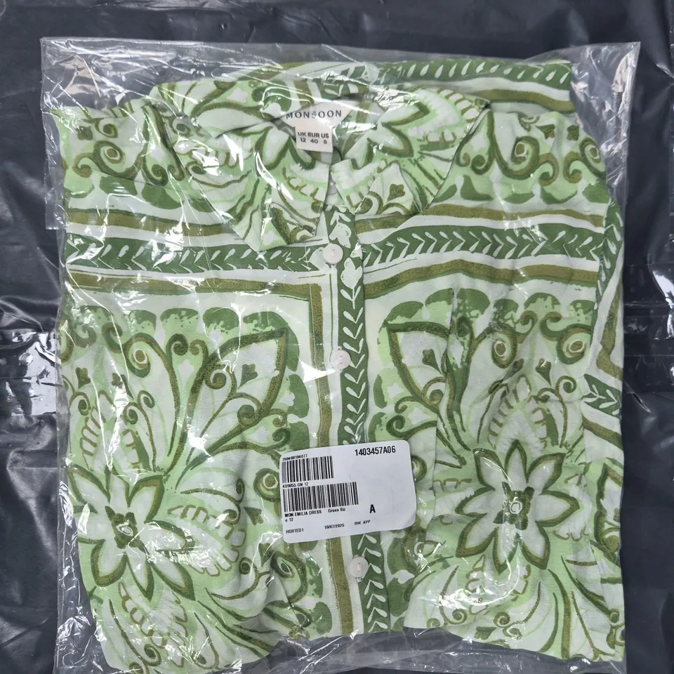 SEALED MONSOON EMILIA DRESS IN GREEN SIZE 12