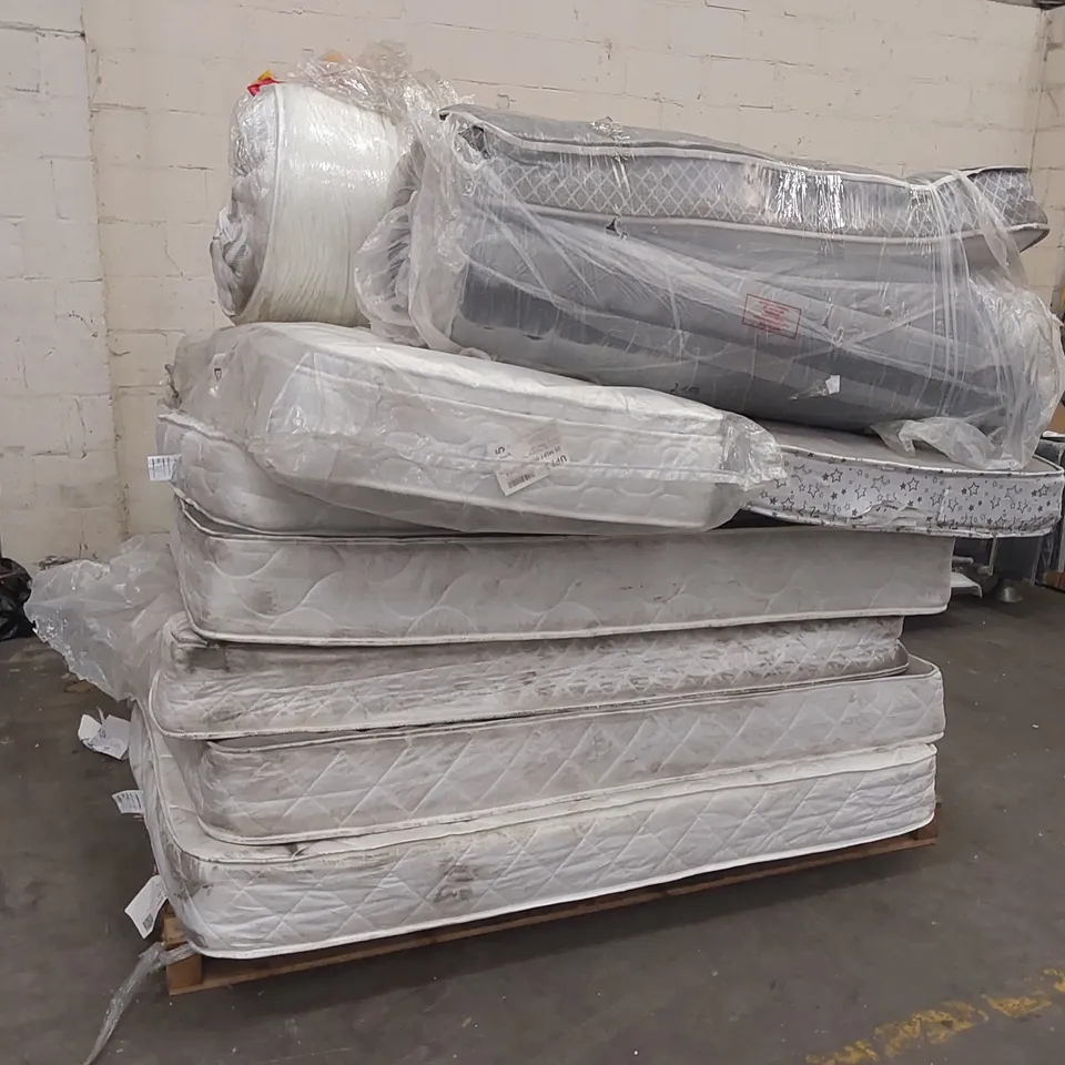 APPROX 9 X ASSORTED MATTRESSES. BRANDS, SIZES AND CONDITIONS VARY