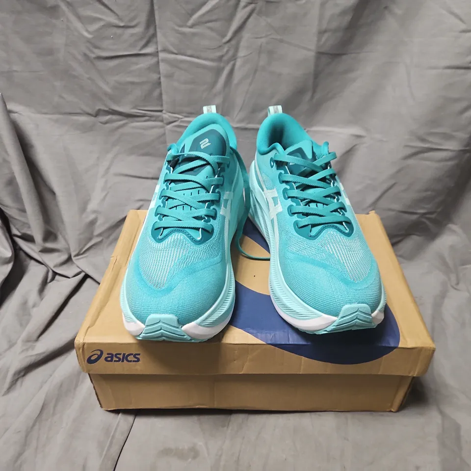 BOXED ASICS SUPERBLAST 2 RUNNING SHOES – WAVE TEAL/ILLUMINATE MINT, BOXED (UK 8 MEN / US 9)