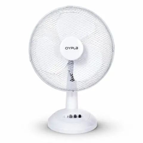 BOXED 12" OSCILLATING WHITE DESK TOP FAN