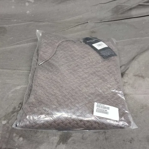 BRAVE SOUL LONDON TEXTURED HOODED JUMPER IN TAUPE – SIZE S