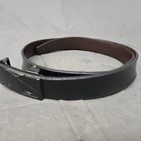 CABOR KUNKEL BLACK LEATHER BELT WITH METAL BUCKLE - SIZE UNSPECIFIED