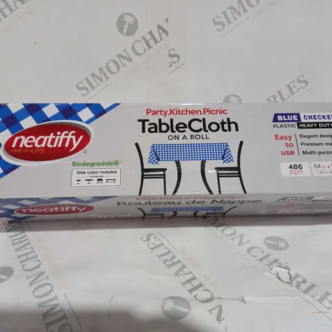 BOXED NEATIFFY DISPOSABLE PLASTIC TABLE CLOTH ROLL