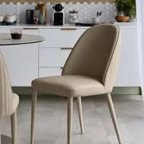 BOXED DANETTI SAYLOR NATURAL FAUX LEATHER DINING CHAIR - SET OF 2