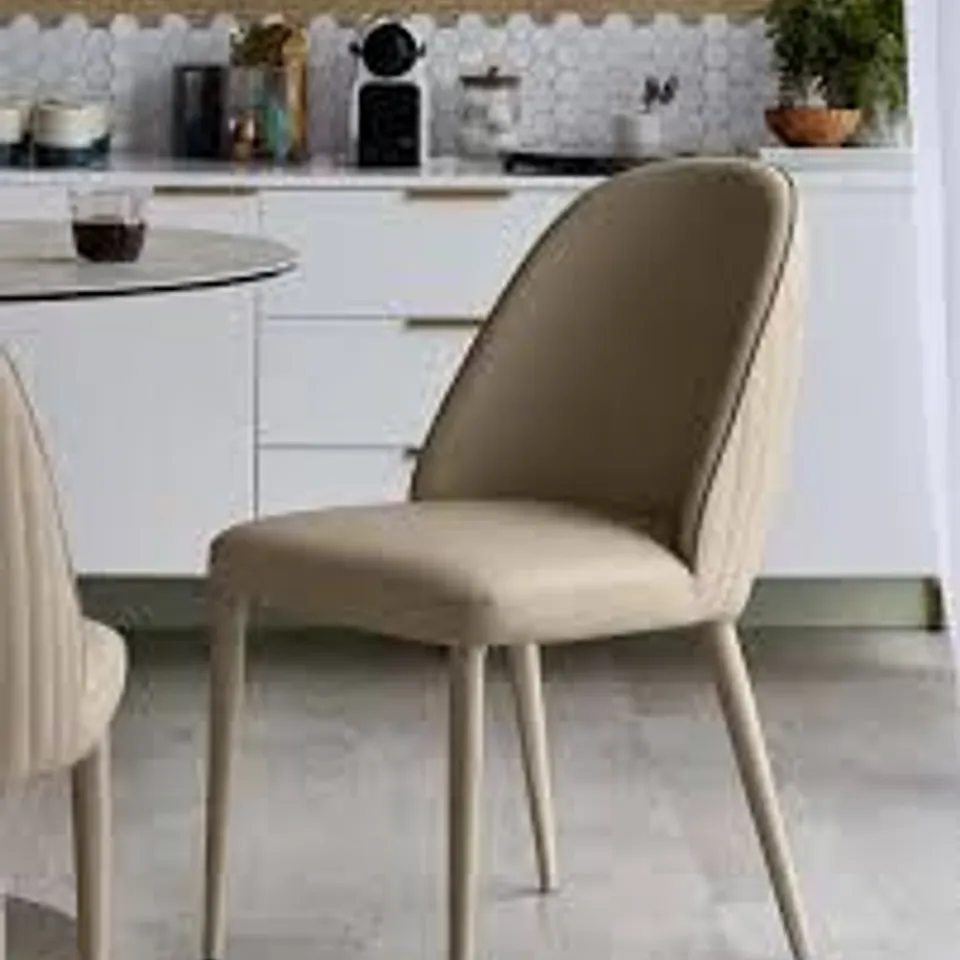 BOXED DANETTI SAYLOR NATURAL FAUX LEATHER DINING CHAIR - SET OF 2