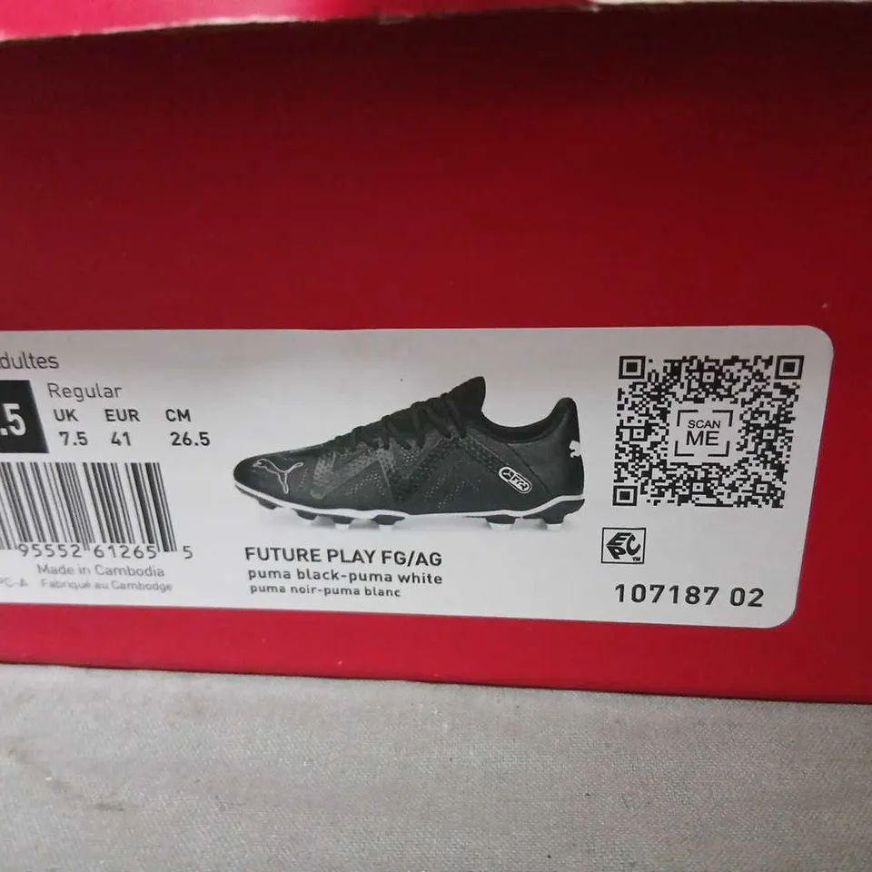 PUMA FUTURE PLAY FG/AG FOOTBALL BOOTS – BLACK UK 7.5 