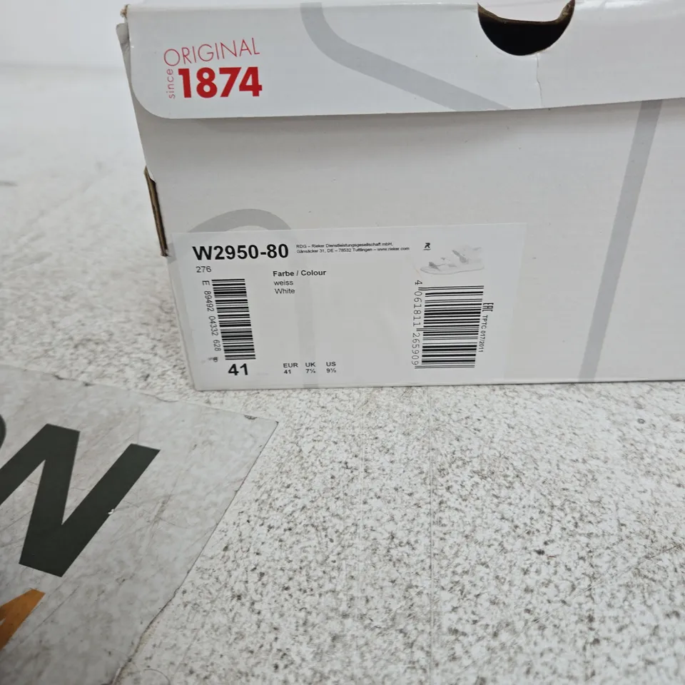 RIEKER WHITE SANDALS – UK 7.5 (EU 41)