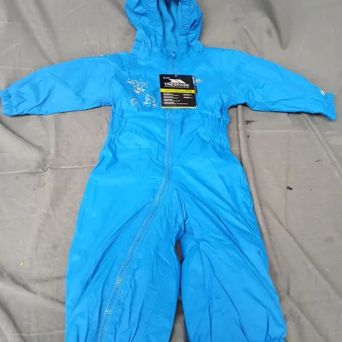 TRESPASS DRIPDROP BABIES RAIN SUIT IN BLUE - 12-18 MONTHS