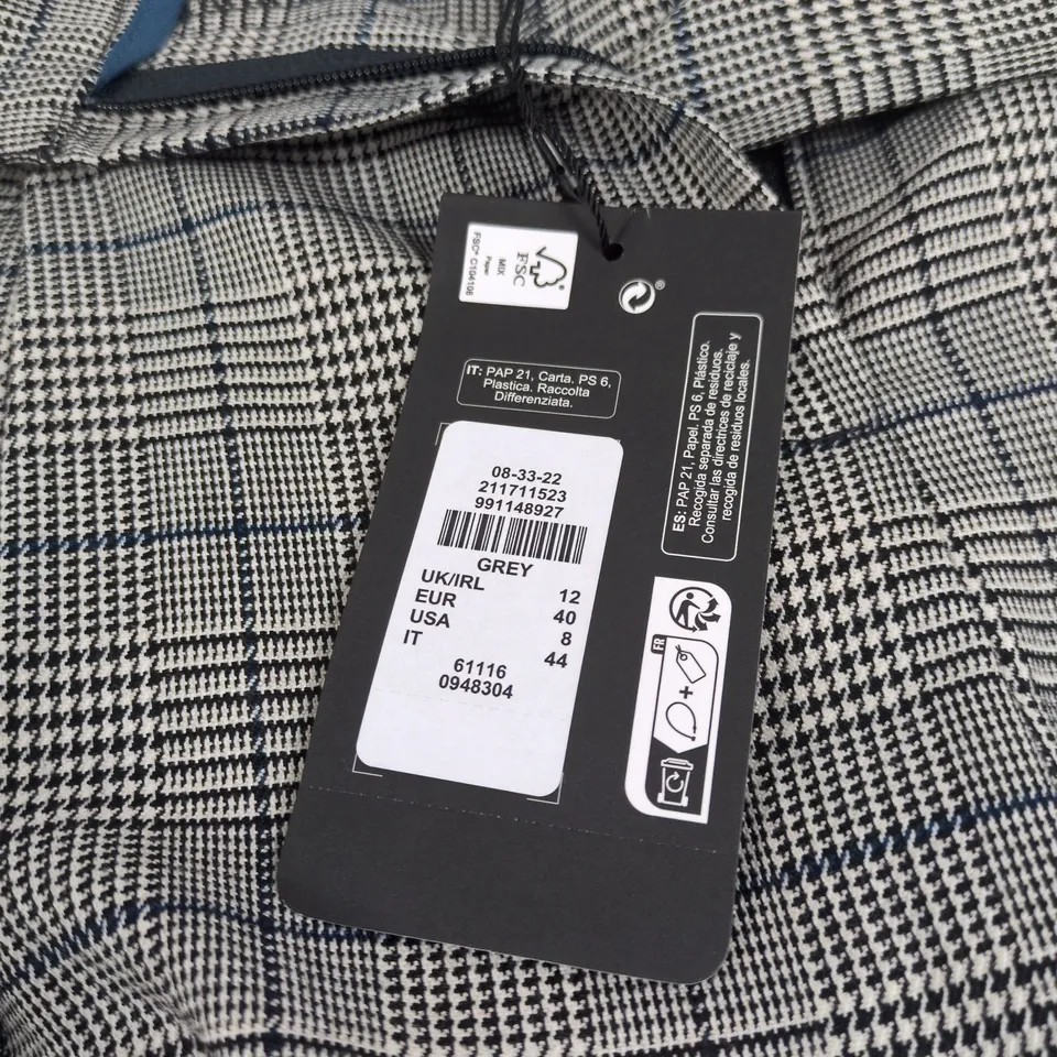 UK 12 RITA ORA X PRIMARK WOMEN'S GREY CHECK TROUSERS
