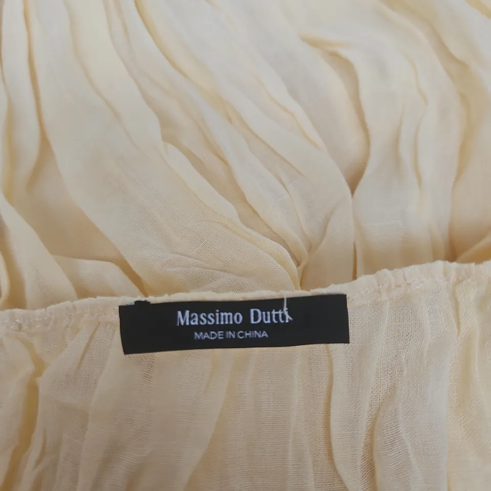 MASSIMO DUTTI DRESS – PALE YELLOW, RUCHED EMPIRE WAIST