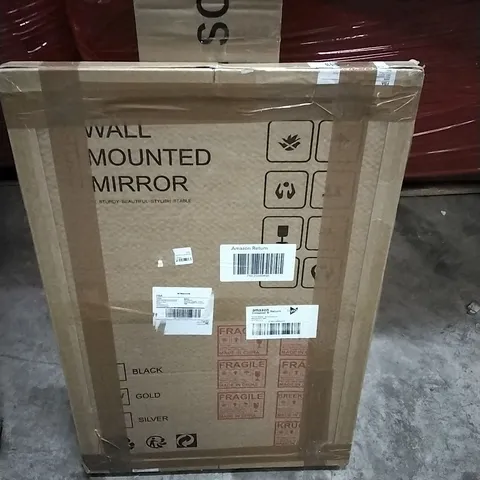 PALLET OF HOUSEHOLD ITEMS TO INCLUDE COMPUTER DESKS, WALL MOUNTED MIRROR, PROJECTION SCREEN 120INCH  AND OTHER ASSORTED ITEMS...