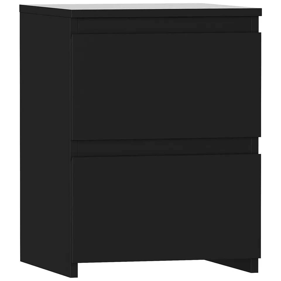 BOXED VIDA DESIGNS DENVER 2 DRAWER BEDSIDE CHEST - BLACK 