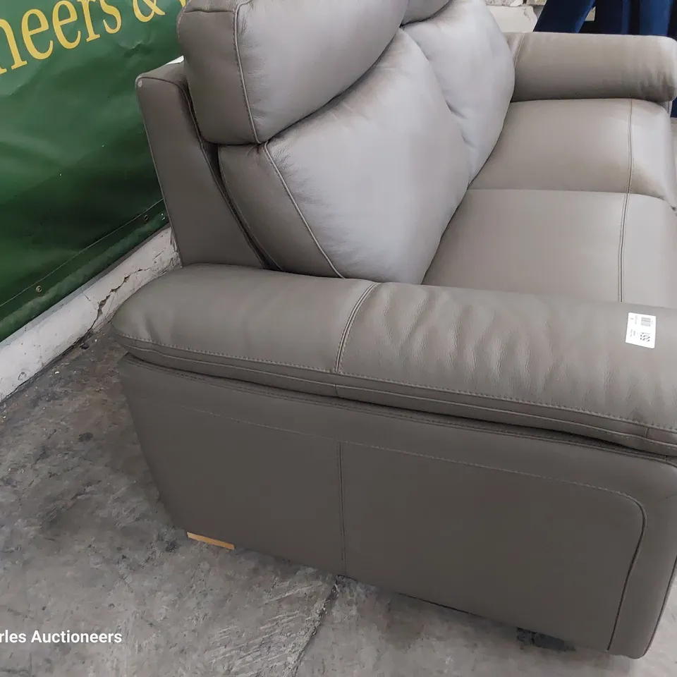 QUALITY ITALIAN DESIGNER MERRY DUE THREE SEATER SOFA GREY LEATHER