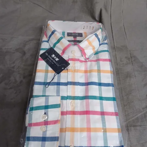 BAGGED THE OXFORD SHIRT CO CLASSIC COLLARED BUTTON UP SHIRT IN MULTICOLOUR STRIPE SIZE XL