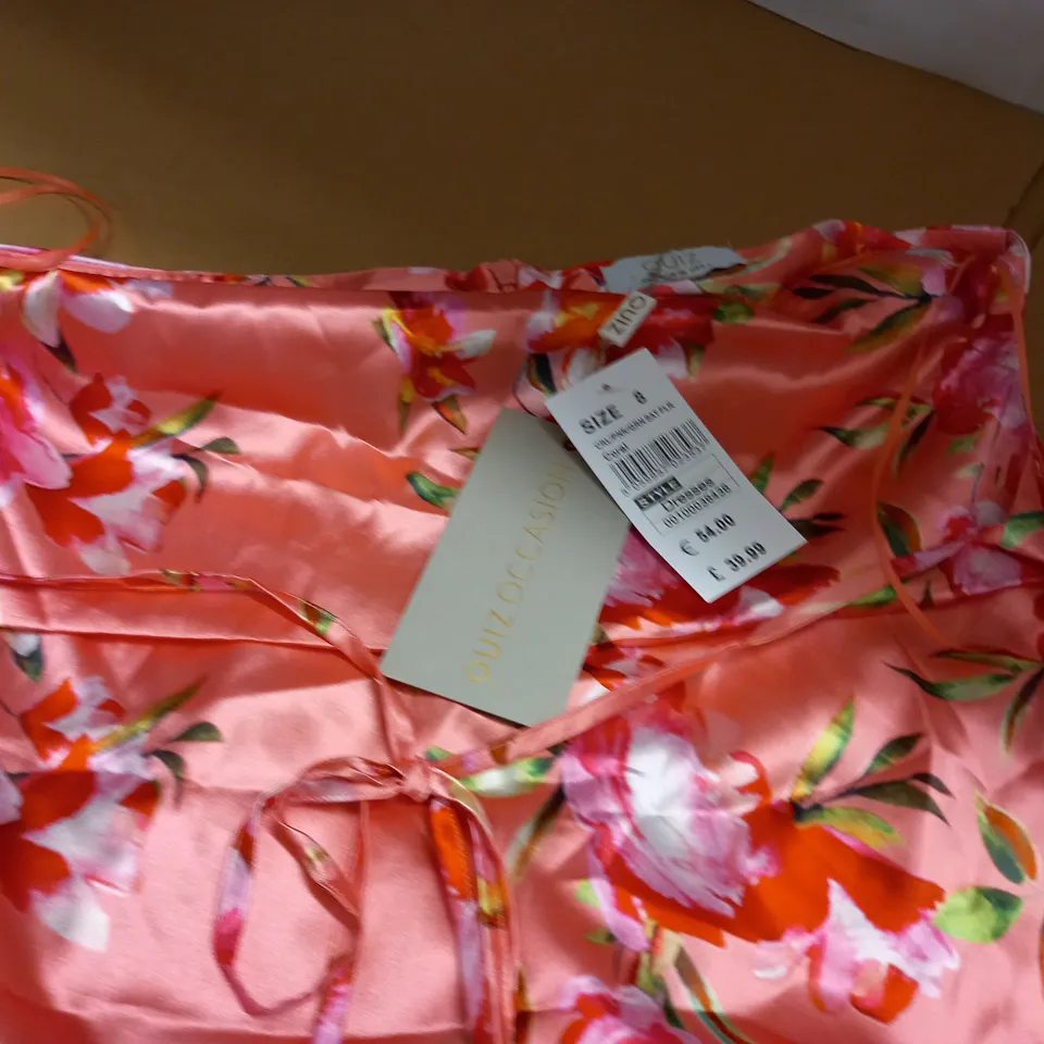 QUIZ OCCASION SATIN FLORAL DRESS - 8