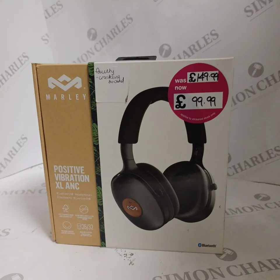 BOXED HOUSE OF MARLEY POSITIVE VIBRATION XL ANC BLUETOOTH HEADPHONES 