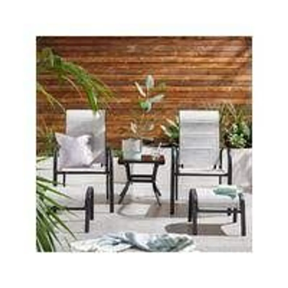 BOXED GRADE 1 MIAMI 5PC LOUNGER SET - GREY RRP £199.99