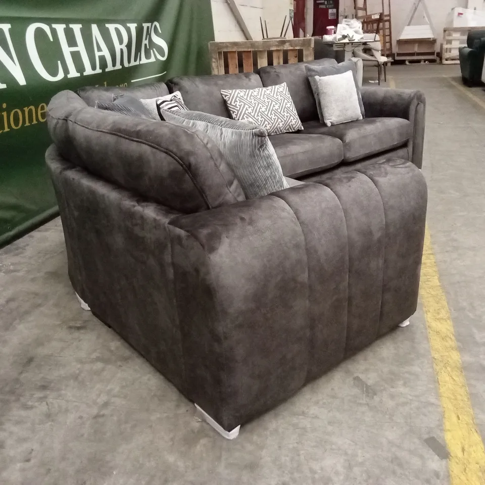 AMARA LEFT HAND DOUBLE ARM CORNER GROUP SOFA - CHARCOAL RRP £2649