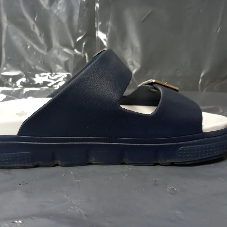 RIEKER ANTI STRESS BUCKLE SLIDERS BLUE SIZE MEDIUM 38-39