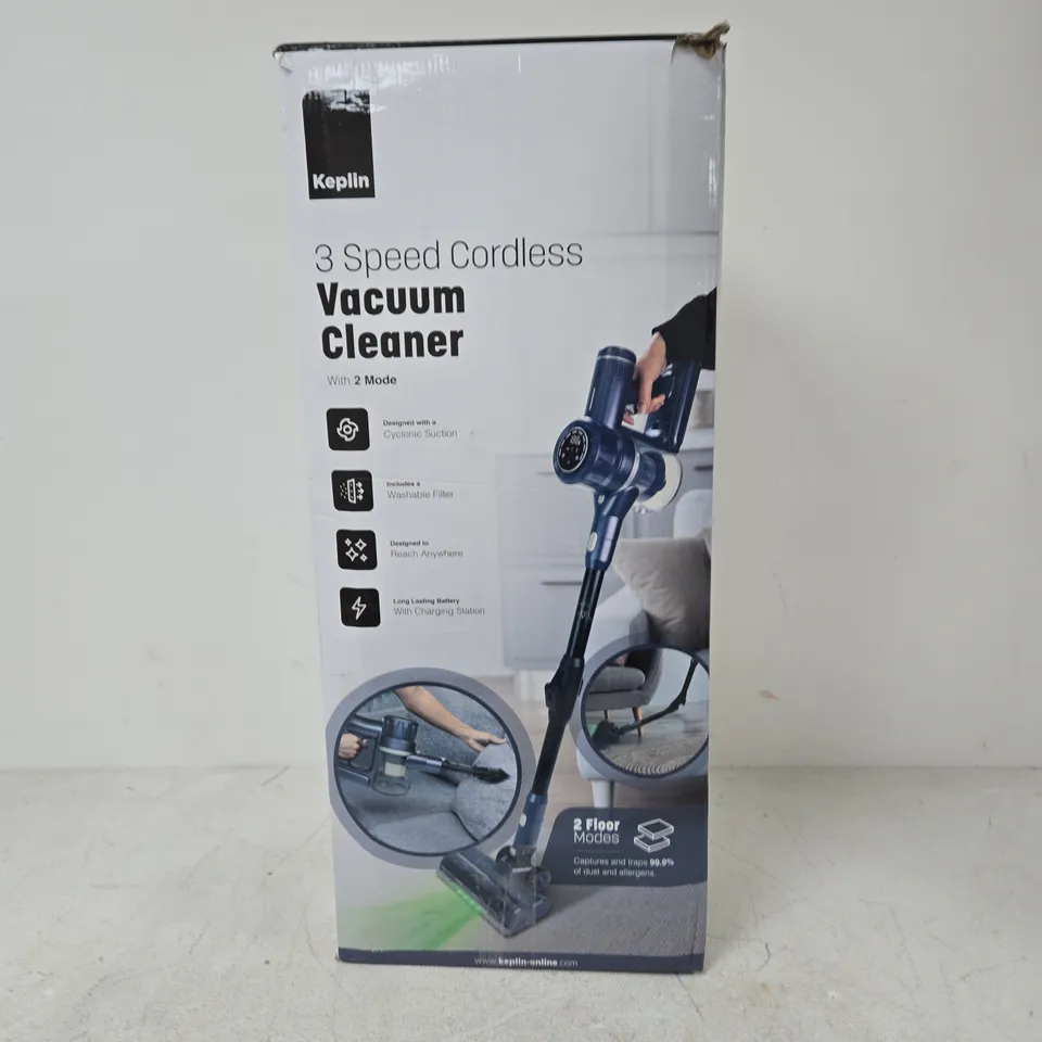 KEPLIN 3-SPEED CORDLESS VACUUM CLEANER – BOXED
