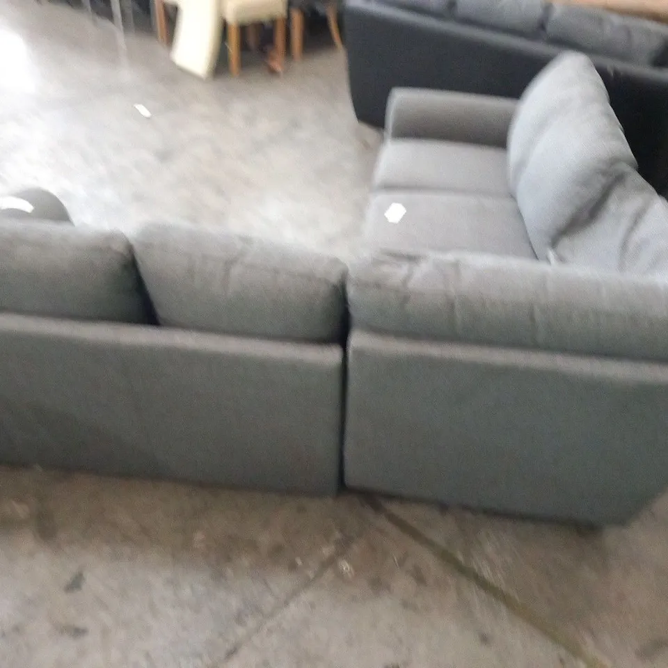 DESIGNER GREY FABRIC CORNER SOFA GROUP