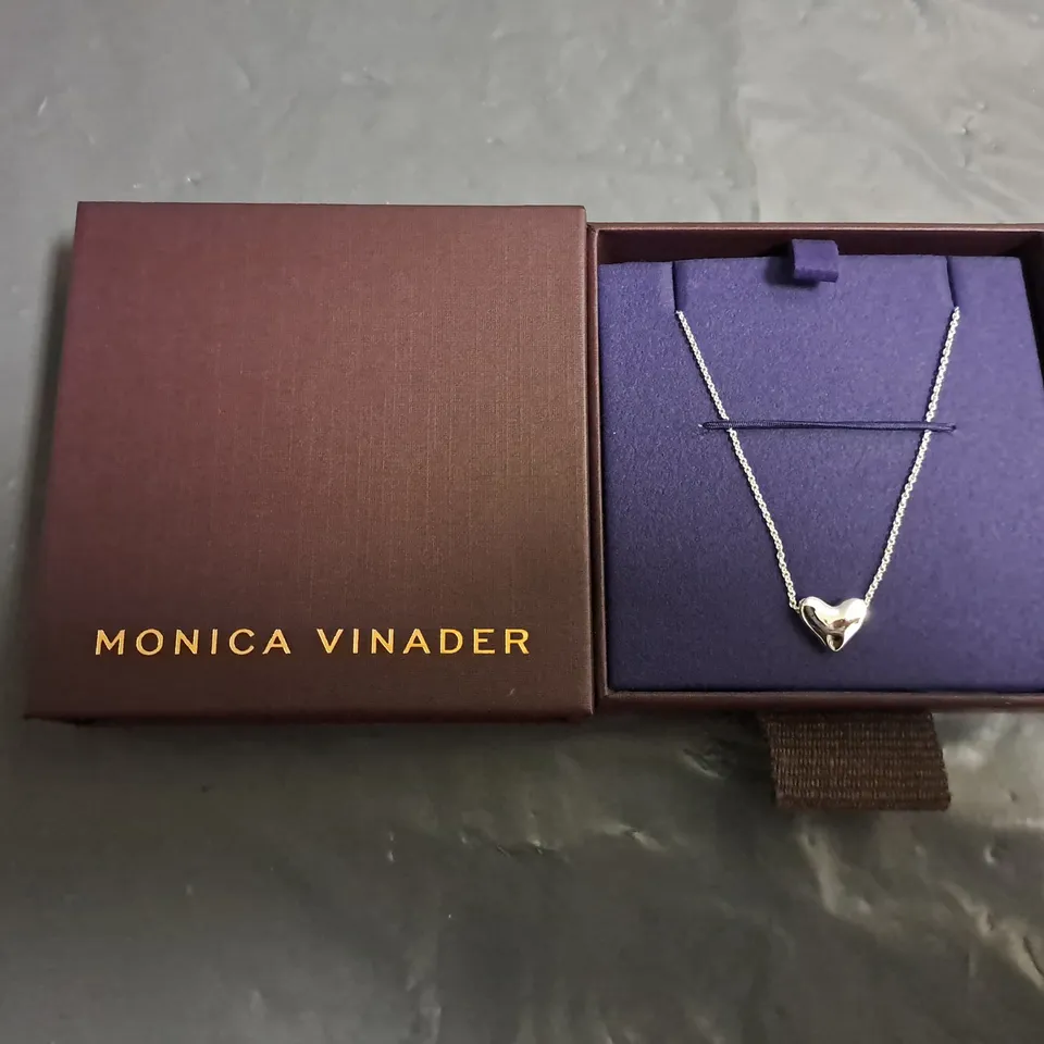 BOXED MONICA VINADER HEART CHARM NECKLACE 