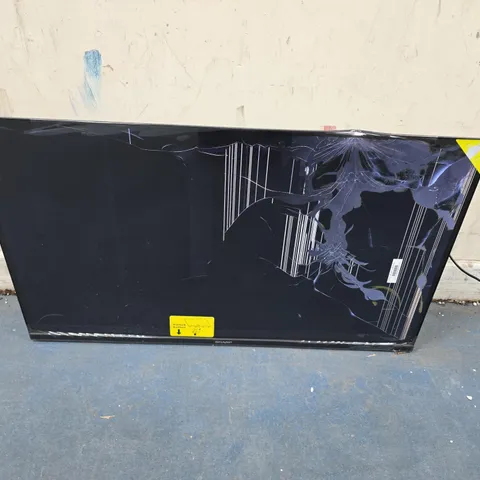 BOXED SHARP 32" LED LCD TV MODEL 32FH8KA - WITH REMOTE - DAMAGED SCREEN AND SURROUND 