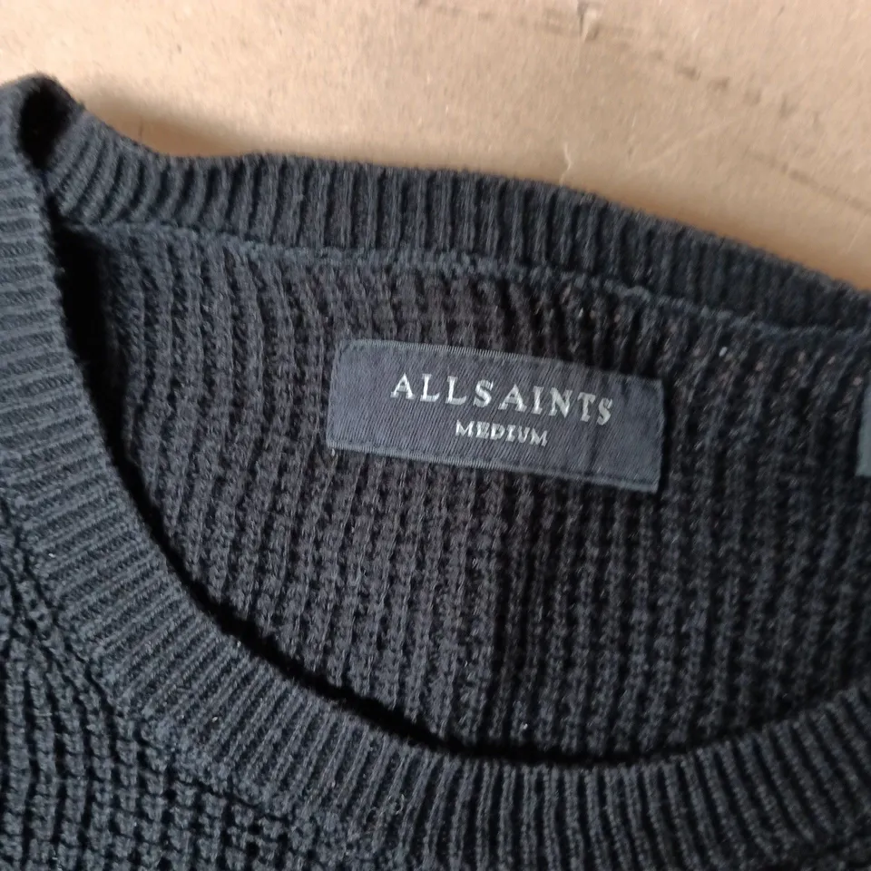 ALLSAINTS KNIT SWEATER – BLACK, UK MEDIUM
