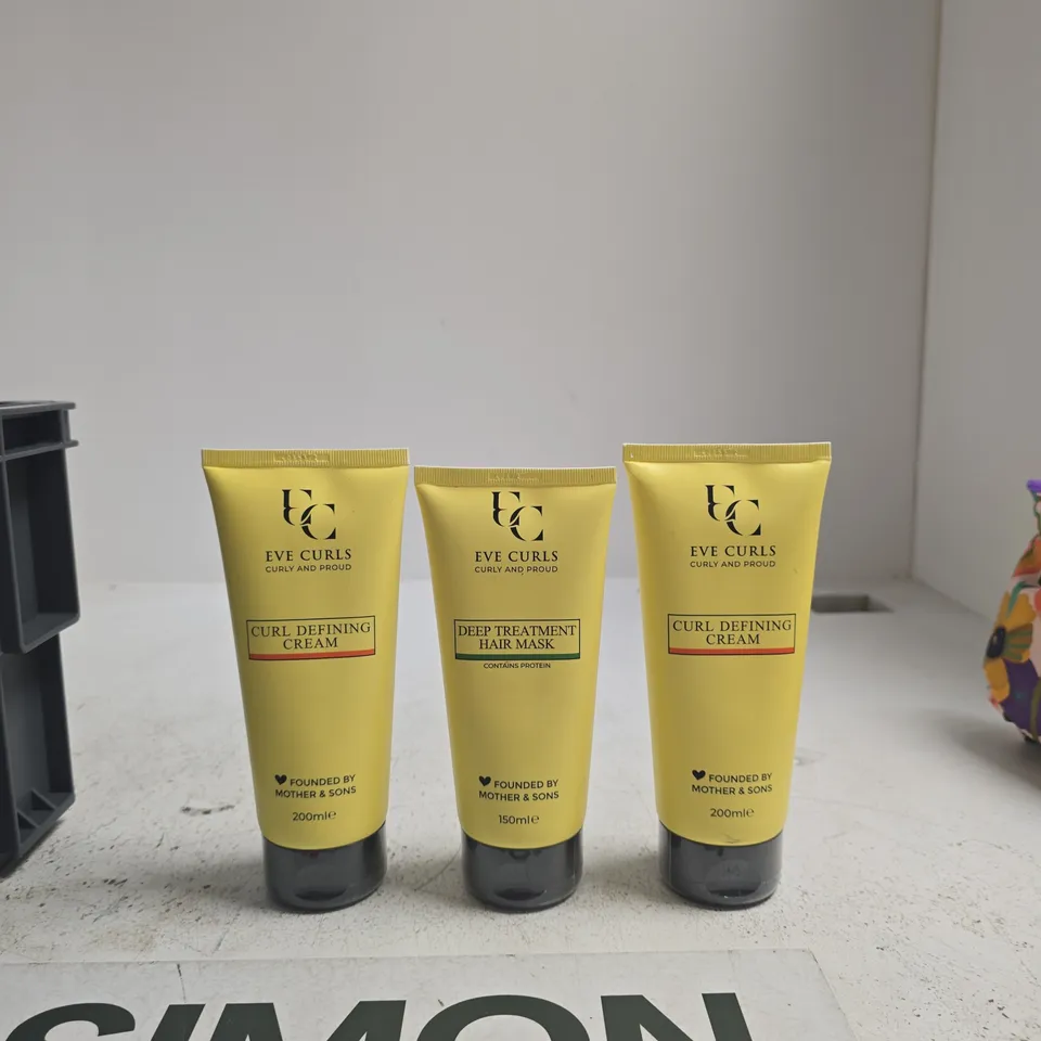 EVE CURLS CURL DEFINING CREAM AND DEEP TREATMENT HAIR MASK– SET OF 3 HAIR CREAM TUBES