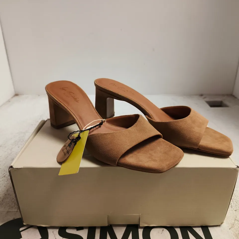 OFF THE HOOK LONDON PARK SAND SUEDE HEELED SANDALS – WOMEN'S, UK 6 (EU 39, US 8.5)
